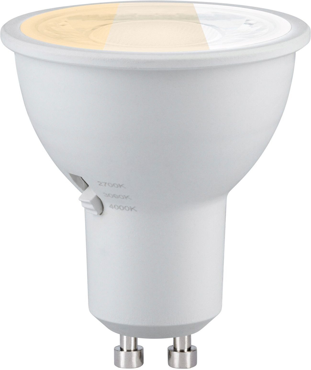 Paulmann LED-Leuchtmittel 650lm 3CCT DipSwitch 50° 6,9W 230V, GU10, 1 St., Farbwechsler, White Select
