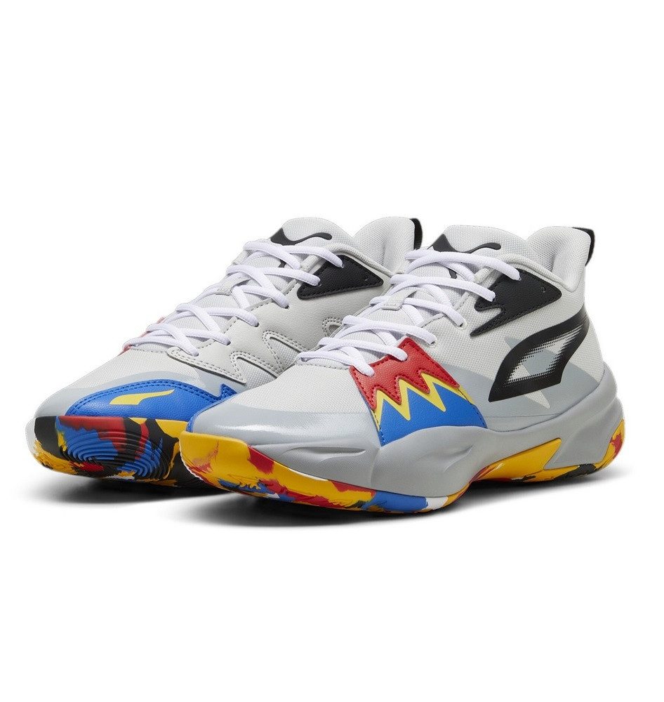 PUMA Hallen-Indoorschuhe Genetics Mid grau/bunt Herren Badmintonschuh