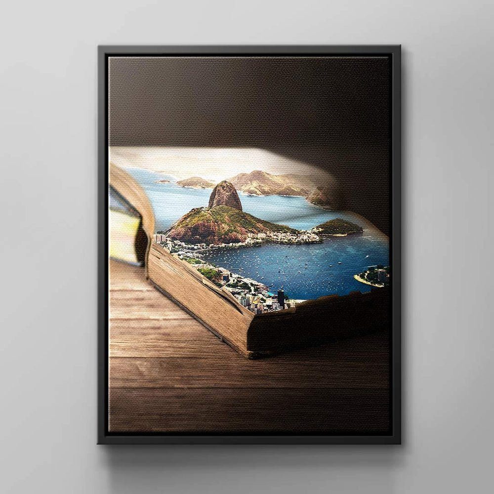 DOTCOMCANVAS® Leinwandbild, Buch Wandbild von weißer Rahmen | Leinwandbilder