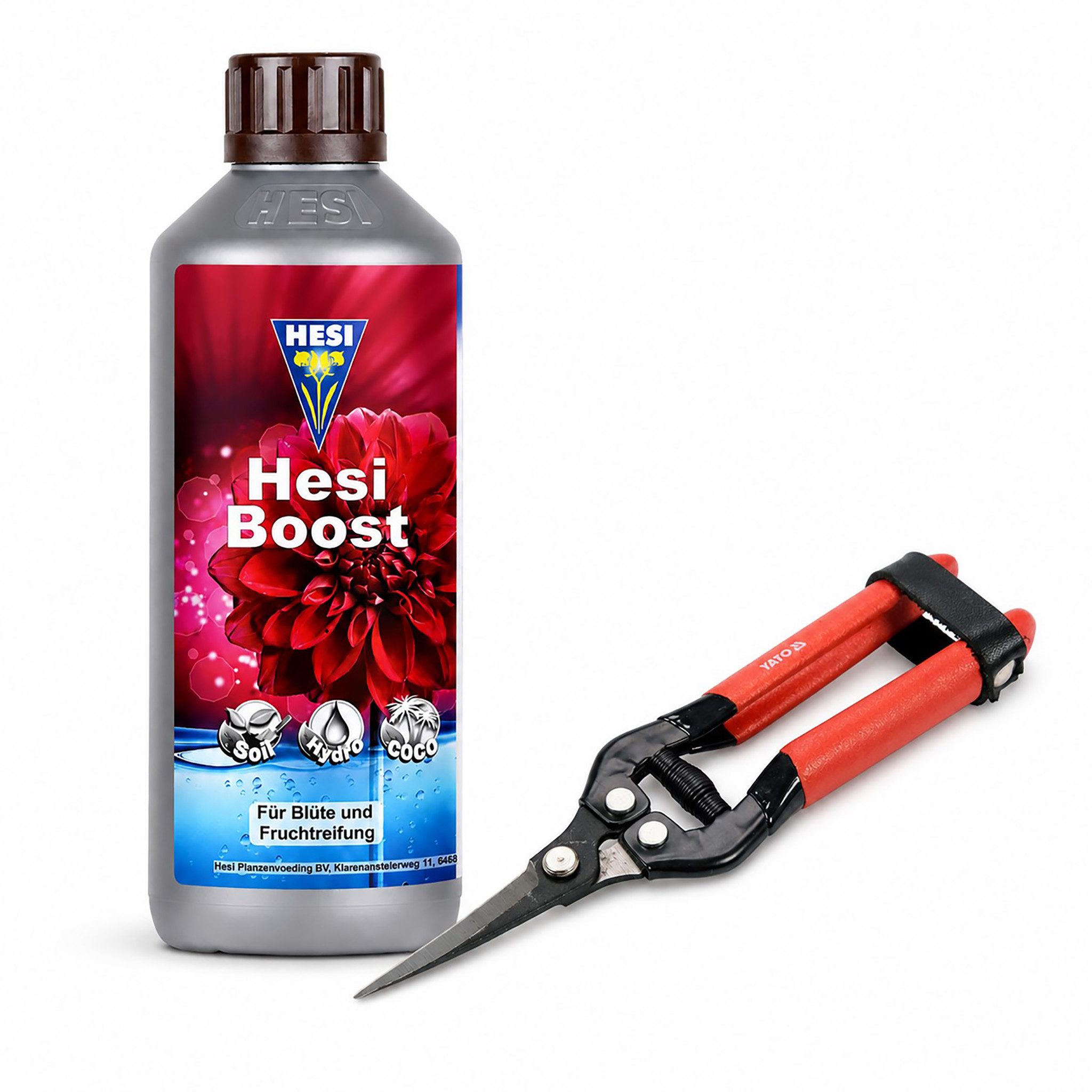 ECI Tools HESI Boost Blütedünger Grow Blühbescheuniger + Ernteschere inklusive, 0,5 l HESI Boost Blühbescheuniger + Ernteschere, 2-St.