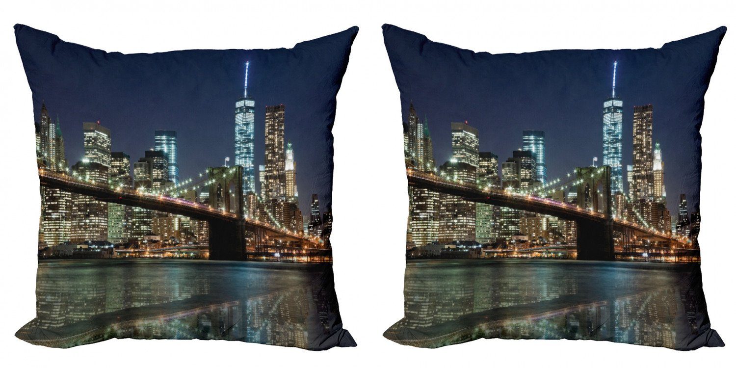 Kissenbezüge Modern Accent Doppelseitiger Digitaldruck, Abakuhaus (2 Stück), New York Brooklyn Brücke