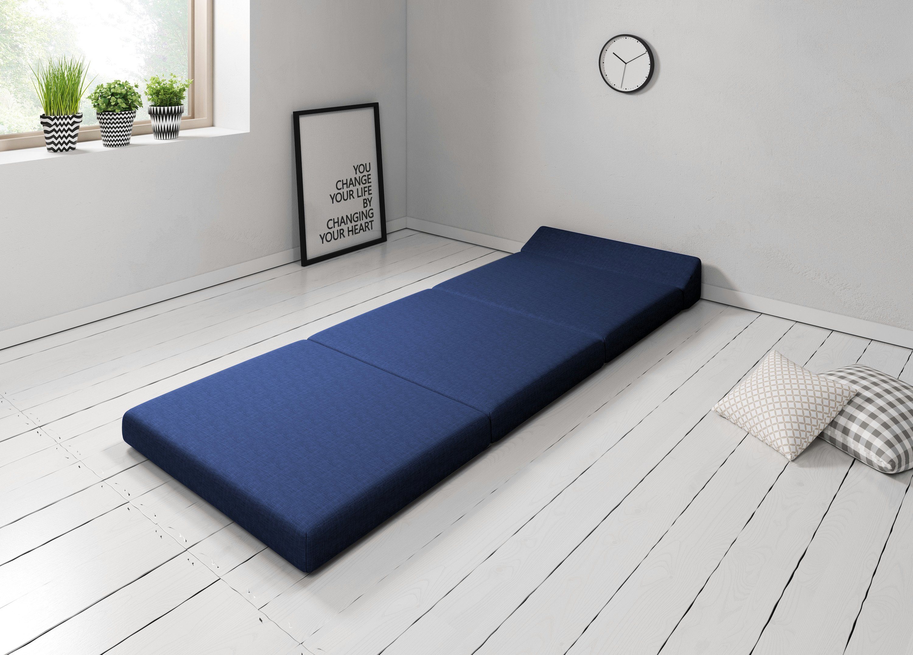 Klappmatratze Premium Klappmatratze mit Kopfteil, sunnypillow, günstig online kaufen