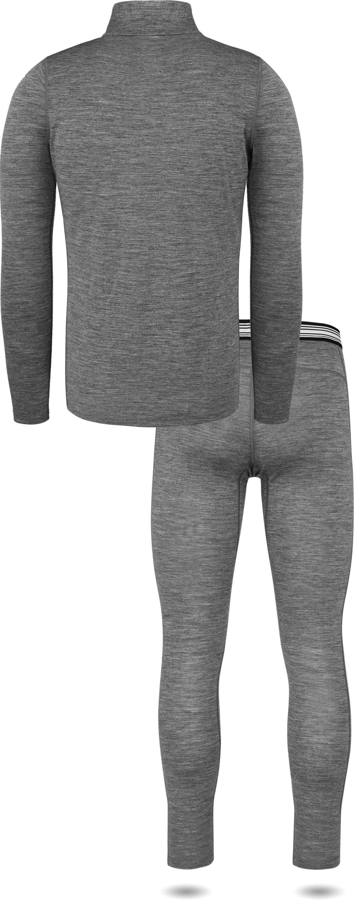 normani Thermounterhemd Herren Merino Grau Langarmshirt Hose und