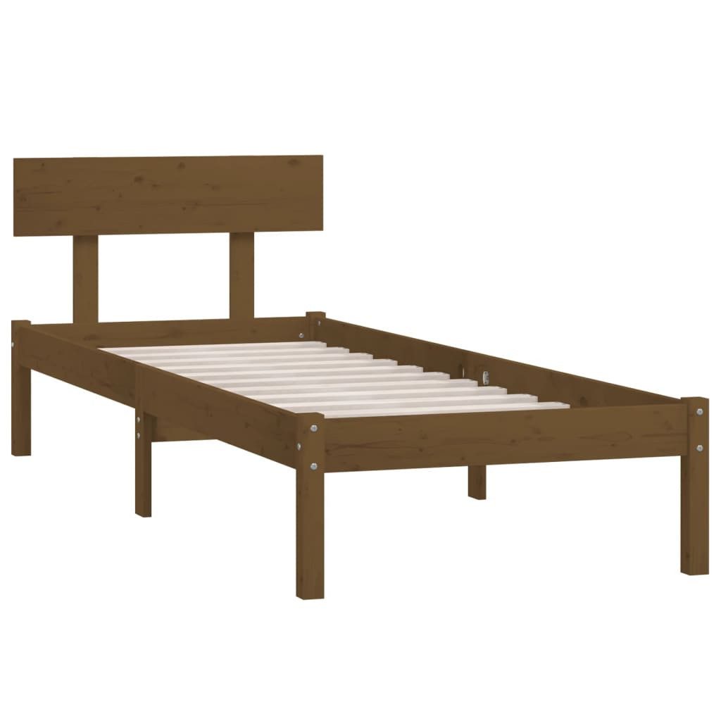 vidaXL Bett Massivholzbett Honigbraun Kiefer 90x190 günstig online kaufen
