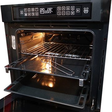 Kaiser Küchengeräte Einbaubackofen EH 6306 RS+WK 2000 Em, mit 1-fach-Teleskopauszug, Einbaubackofen,Edelstahl,79L 15 Fkt. + Retro Wasserkocher