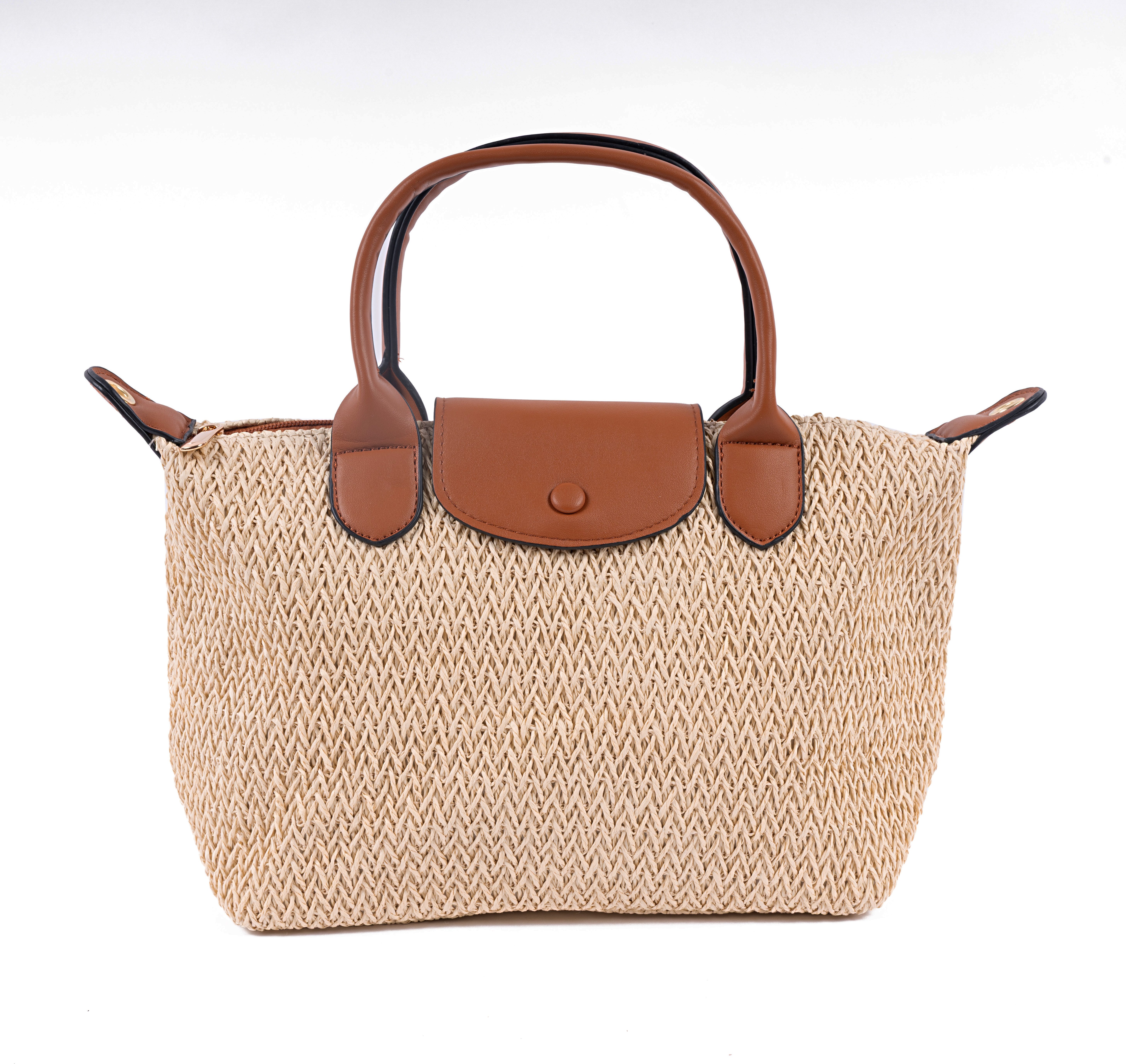 Goodman Design Schultertasche Raffia Handtasche – Stilvoll, praktisch und vielseitig, Leichtgewicht mit stabiler Form