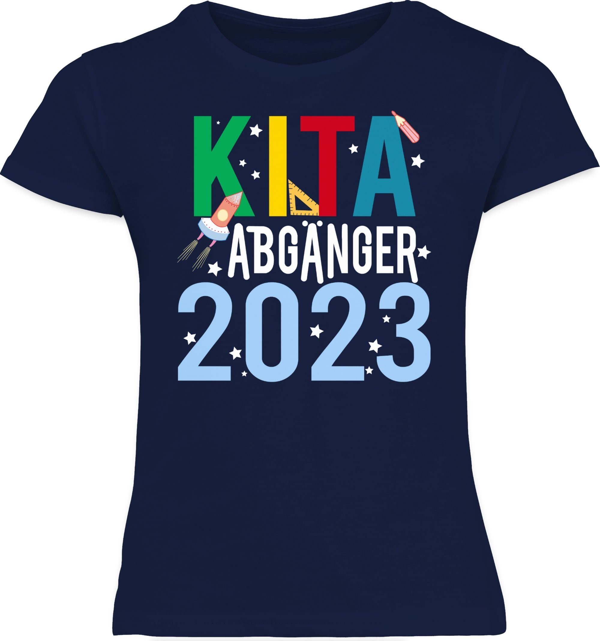 Shirtracer T-Shirt Abgänger Dunkelblau 2023 2 Einschulung II Mädchen Kita