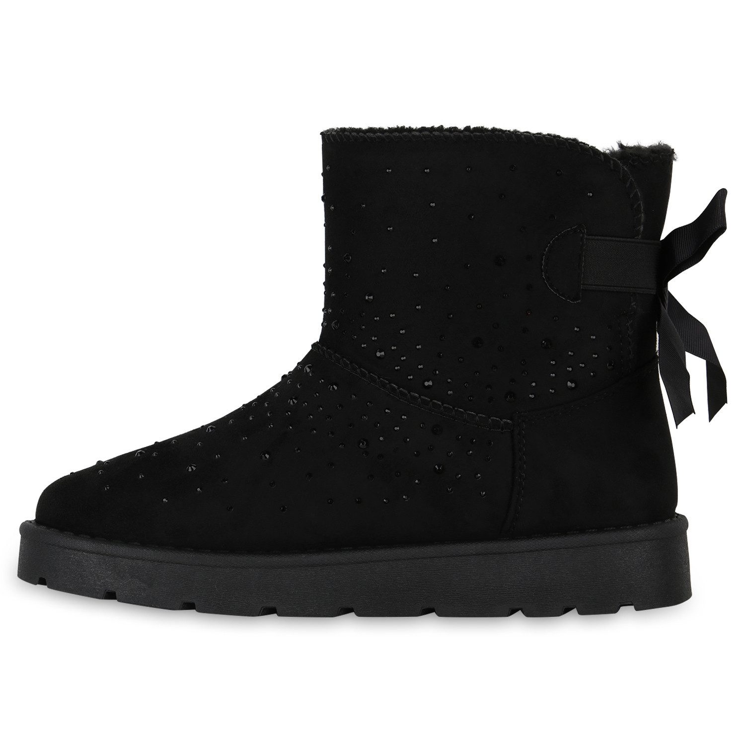 VAN HILL 841504 Winterstiefelette Damen Warm Gefütterte Winter Boots Stiefeletten Bequeme