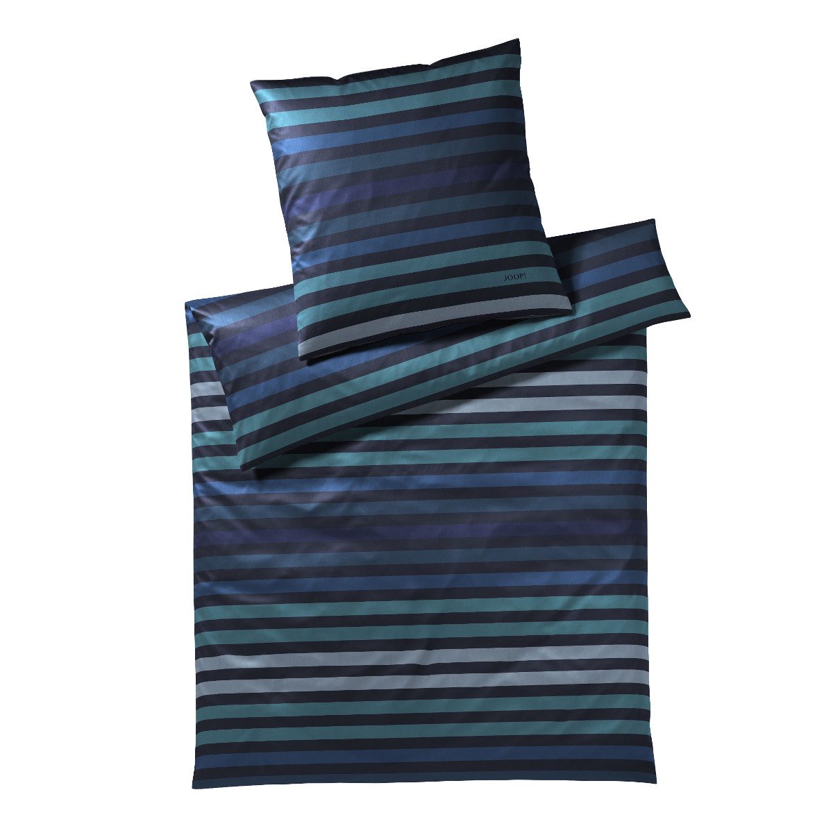 JOOP! Bettwäsche JOOP! Comfort Satin Bettwäsche Tone 4103-2 ocean blau Streifen 135x200, Comfort Satin, 2 teilig, Mit Reißverschluss