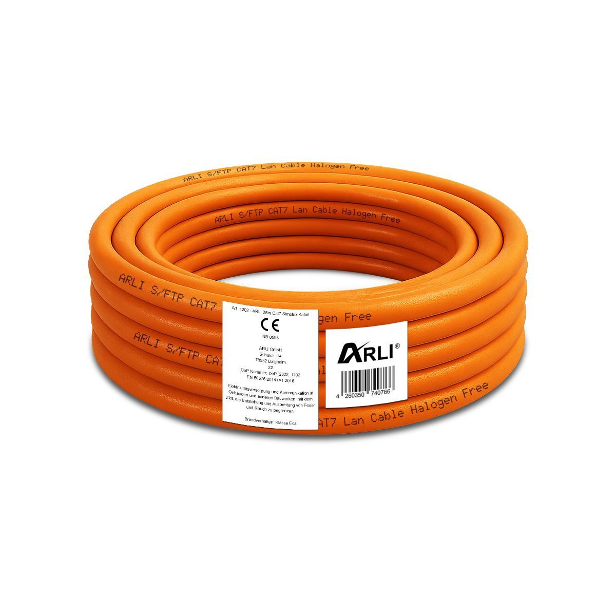 ARLI Cat7 Verlegekabel Netzwerkkabel Simplex Kabel Computer-Kabel, (2500 cm), ARLI Cat7 Verlegekabel 25 m S/FTP PIMF