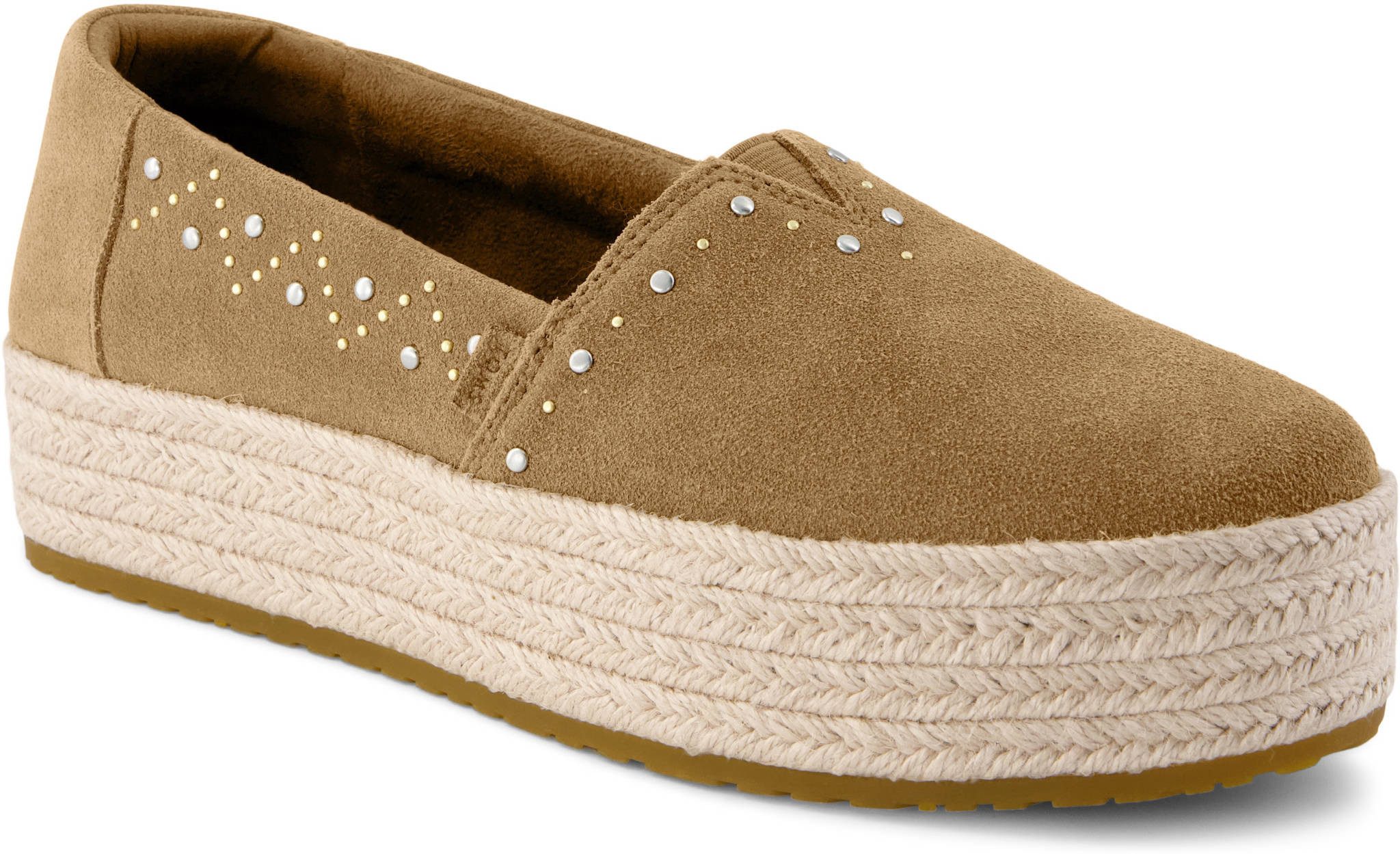 TOMS VALENCIA Espadrille Toffee Suede Studs