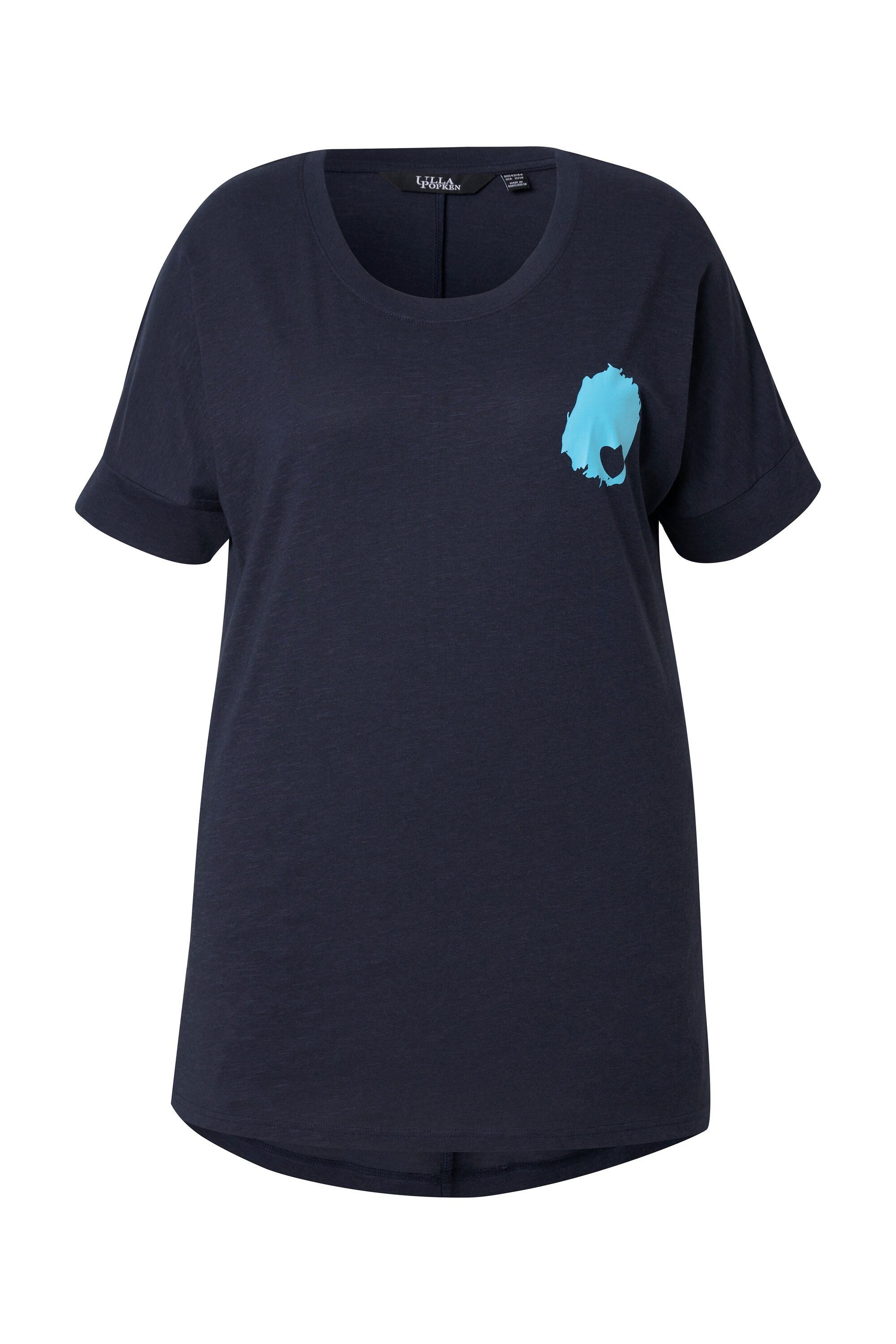 Ulla Popken T-Shirt T-Shirt Rückendruck Oversized Rundhals Halbarm günstig online kaufen