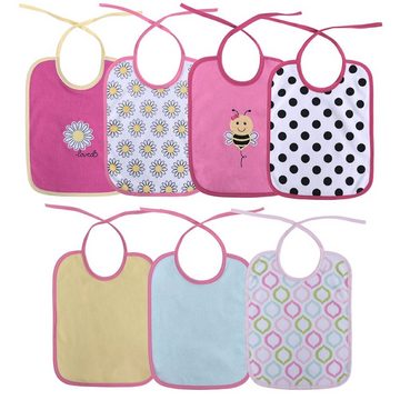 Baby Care Lätzchen Babylatz 7-teiliges Set, (1-St), zweilagig, waschbar, Bindebänder, ab Geburt