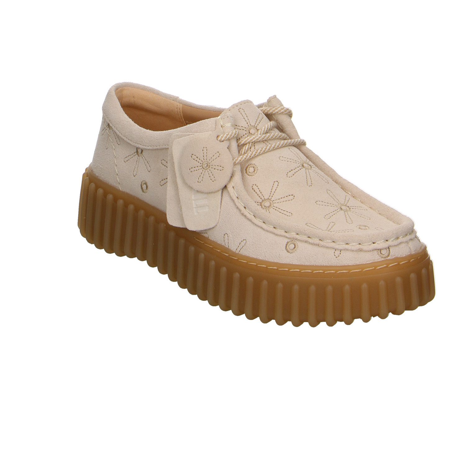 Clarks Clarks Torhill Bee Velour Schnürschuhe beige Schnürschuh