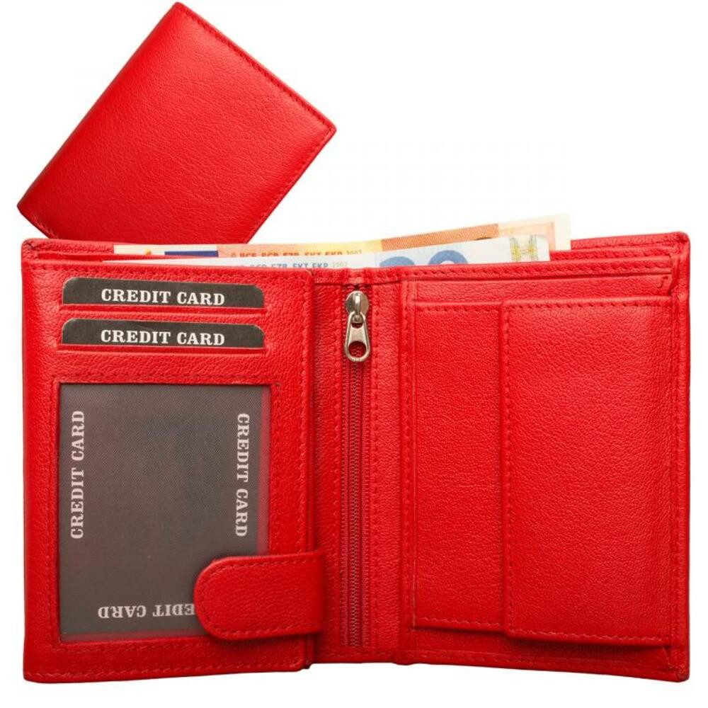 Geldbörse Geldbörse Nappa-Leder Kombibörse rot (1-tlg)