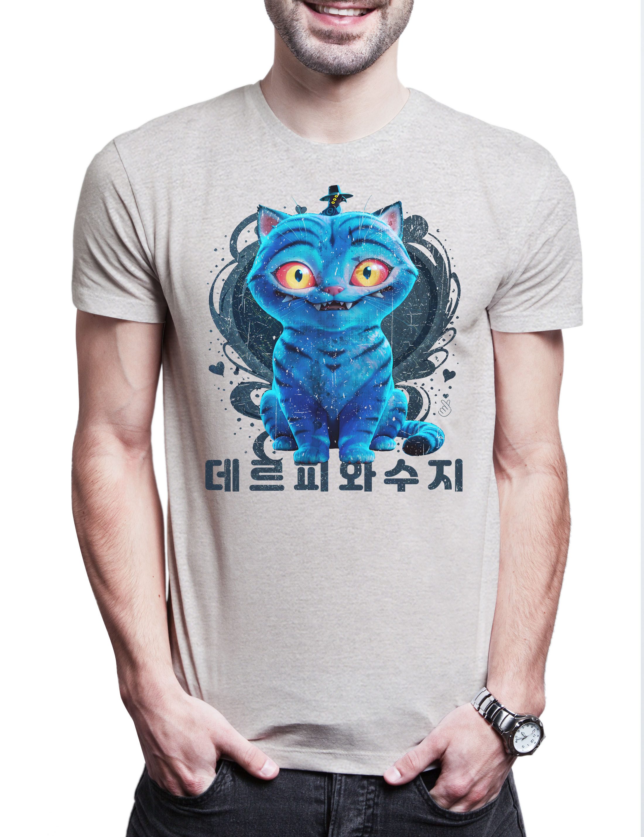 Urban Backwoods Print-Shirt Cute Anime Hunter Cat Herren T-Shirt Hunters KP günstig online kaufen