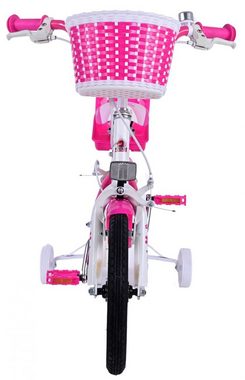 Volare Kinderfahrrad Lovely 14 Zoll - Rosa Weiß - Zwei-Hand-Bremsen, 3,5 - 5 Jahre, 85% zusammengebaut, Stahlfelge