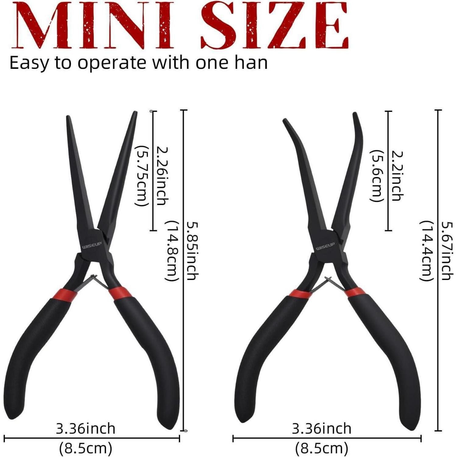 LuxusKollektion Spitzzange Spitzzangenset Mini 2-teilig 15,2 cm gebogen gerade Schmuck