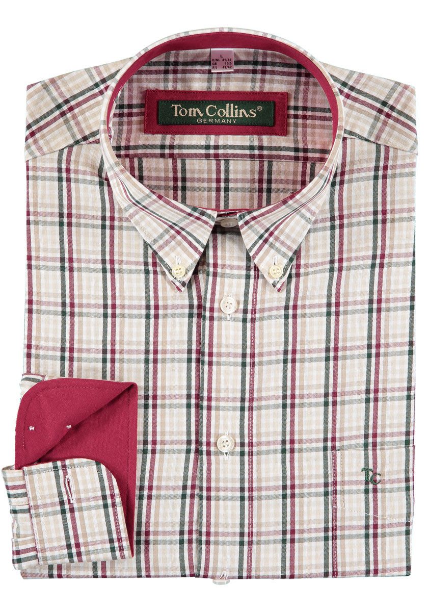 Tom Collins Langarmhemd Swurmo Regular Fit, 1/1-Arm, Button-Down-Kragen