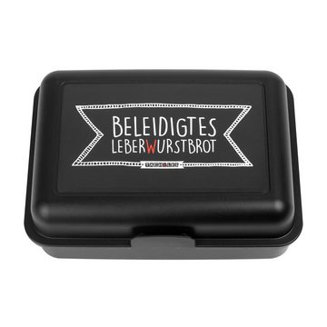 United Labels® Lunchbox Tacheles Brotdose - Beleidigtes Leberwurstbrot mit Trennwand Schwarz, Kunststoff (PP)