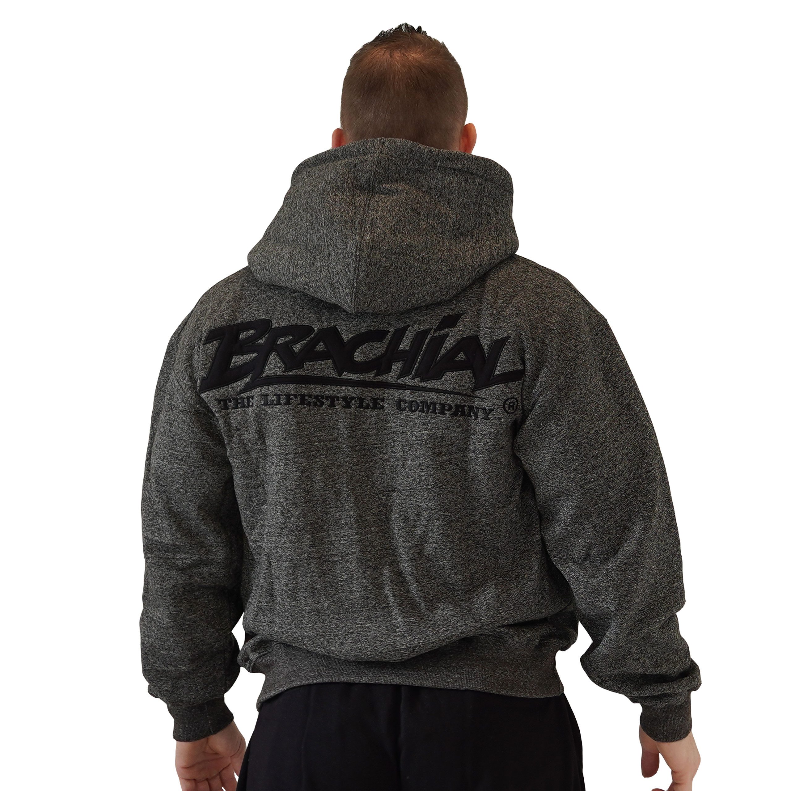 BRACHIAL THE LIFESTYLE COMPANY Kapuzensweatjacke Brachial Zip-Hoody "HDZC-reed" dunkelgraumeliert/schwarz
