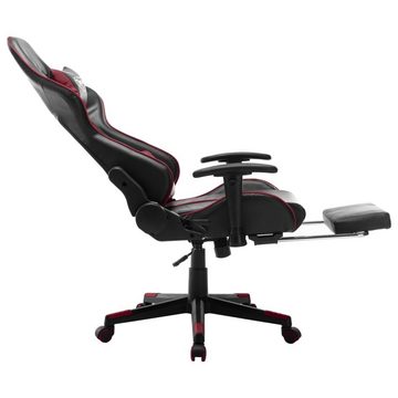 furnicato Gaming-Stuhl mit Fußstütze Schwarz und Weinrot Kunstleder