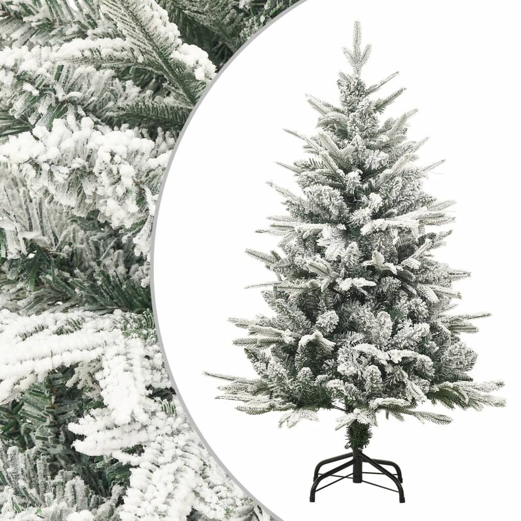 vidaXL Künstlicher Weihnachtsbaum Künstlicher Weihnachtsbaum Beschneit Grün 120 cm PVC PE