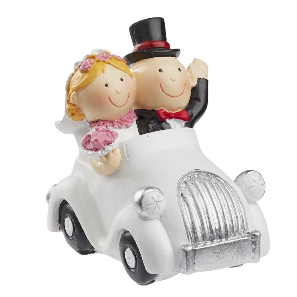 HobbyFun Dekofigur Brautpaar Hochzeitspaar im cm, 7 Pol x Auto, ca. 4