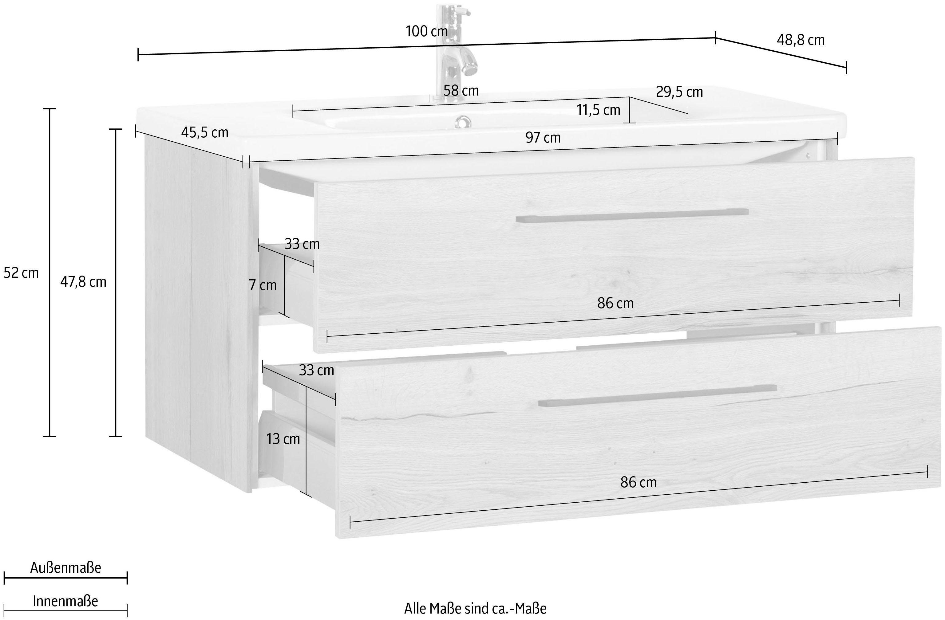 Saphir Waschtisch 3400, Breite 100 cm