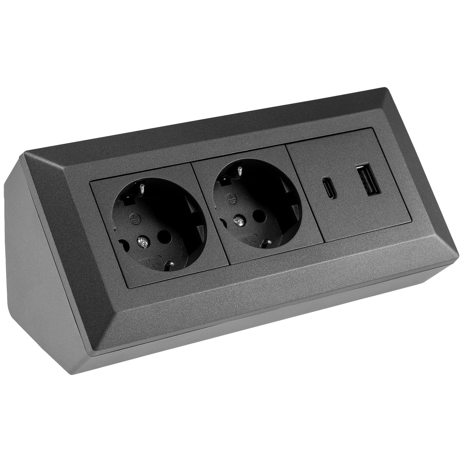 AC-Verteilerblock CHILITEC Steckdosenblock 23575, 2-fach, USB-A+C