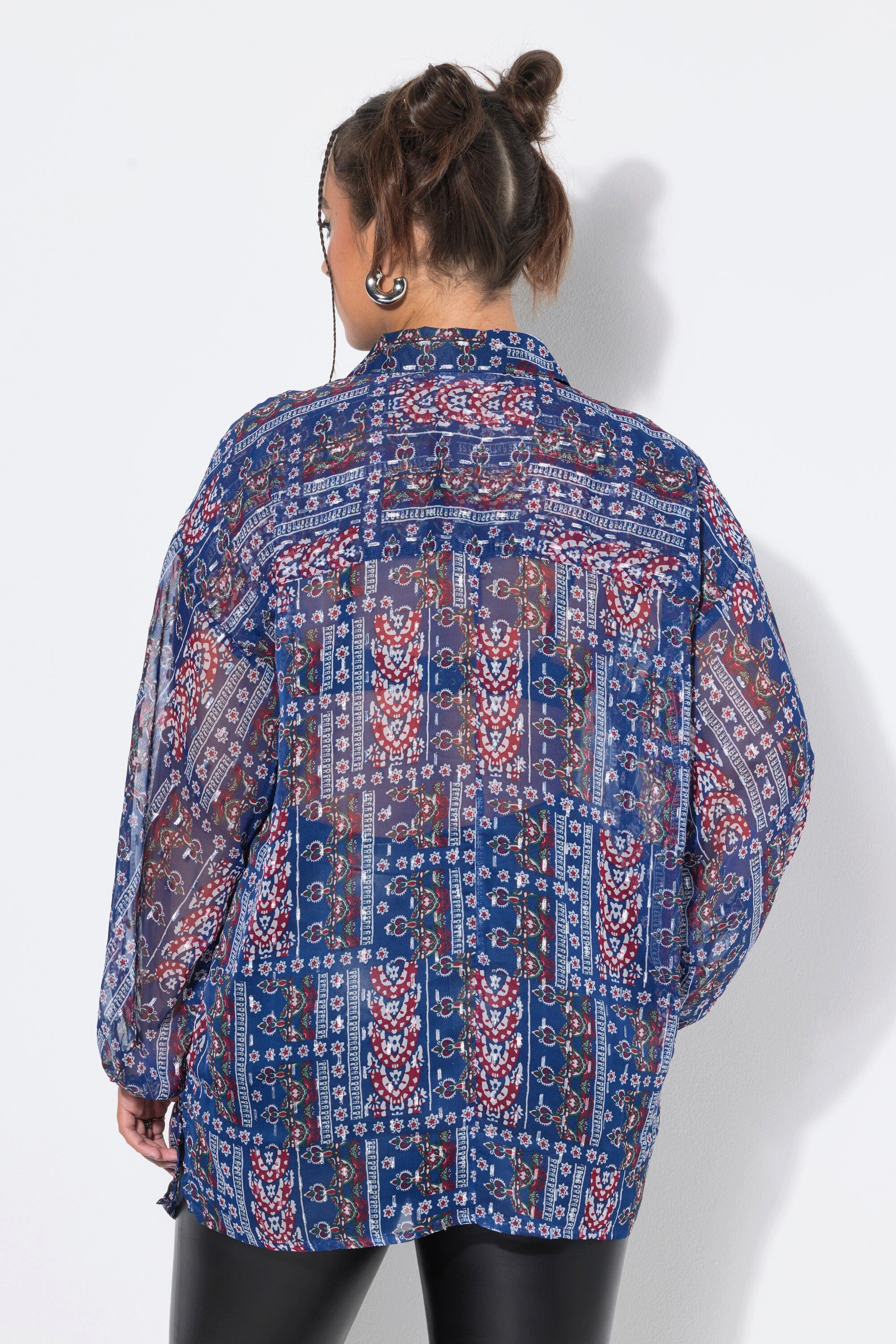 Studio Untold Longbluse Chiffon-Bluse Loose Shape Patchprint