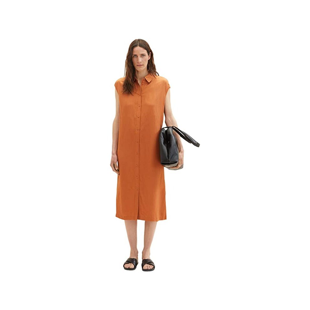 TOM TAILOR Jerseykleid uni brown (1-tlg) terracotta