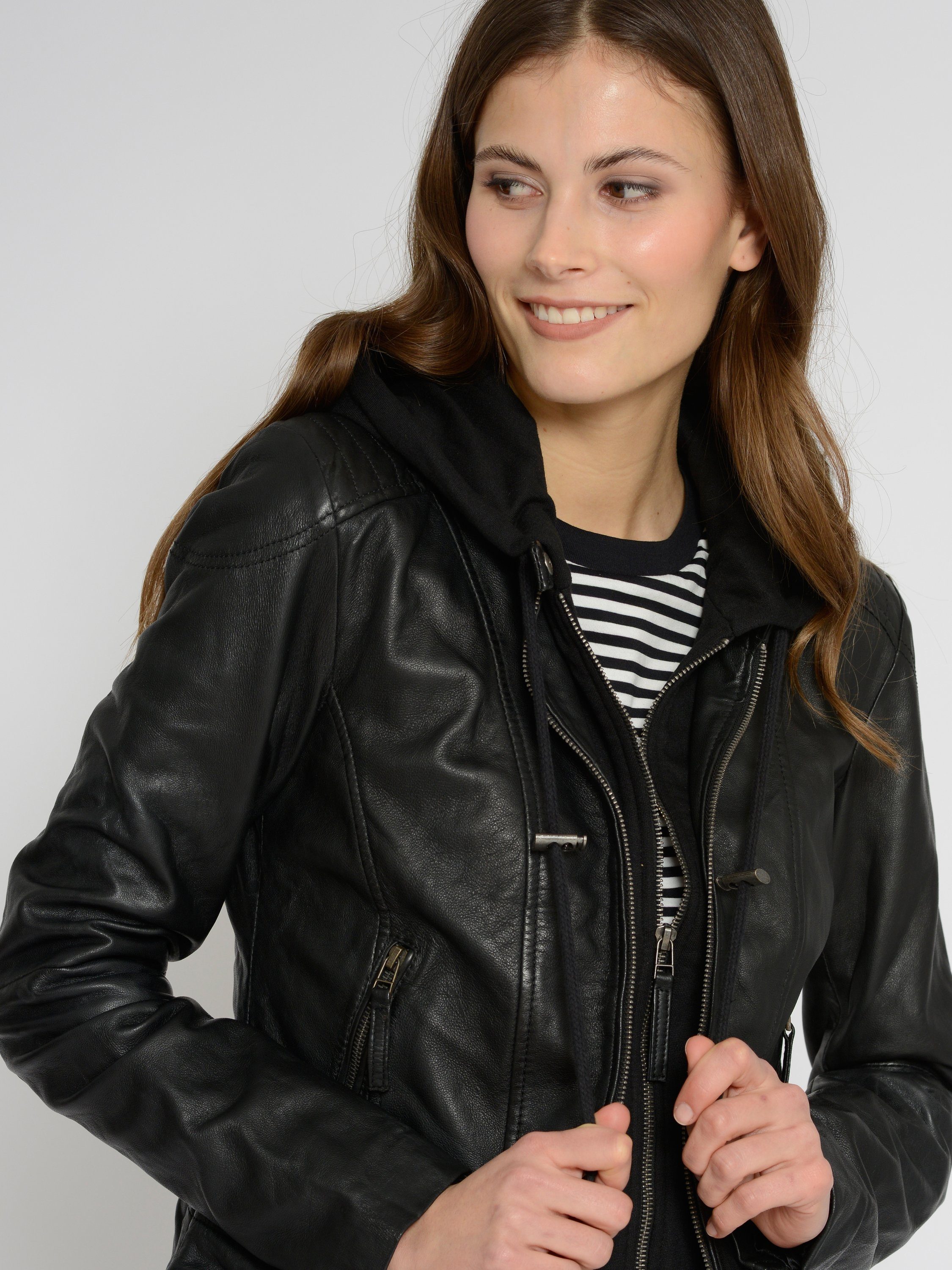 42021133 Maze Lederjacke black