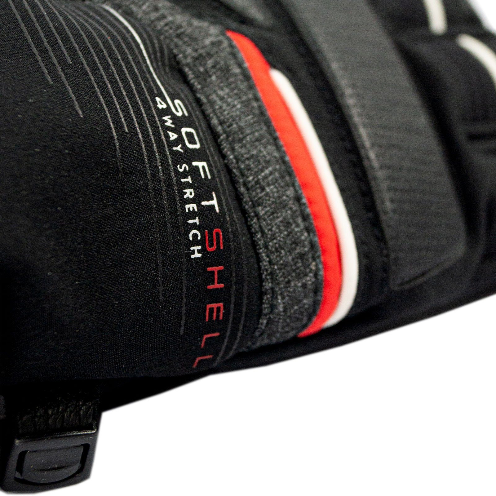 black fire Fingerschutz Skihandschuhe XT melange / red und 7680 Knöchel- black Storm R-TEX® / mit Reusch