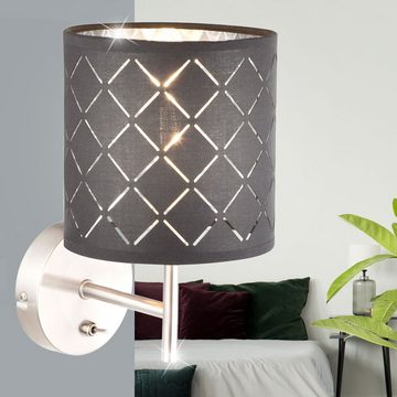 etc-shop Wandleuchte, Leuchtmittel nicht inklusive, Textil Wand Strahler Lampe Arbeits Wohn Zimmer Beleuchtung Schalter