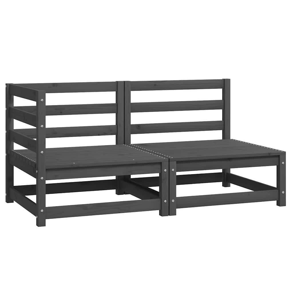 vidaXL Sofaelement 2-tlg. Garten-Lounge-Set Grau Kiefer Massivholz (1 St)