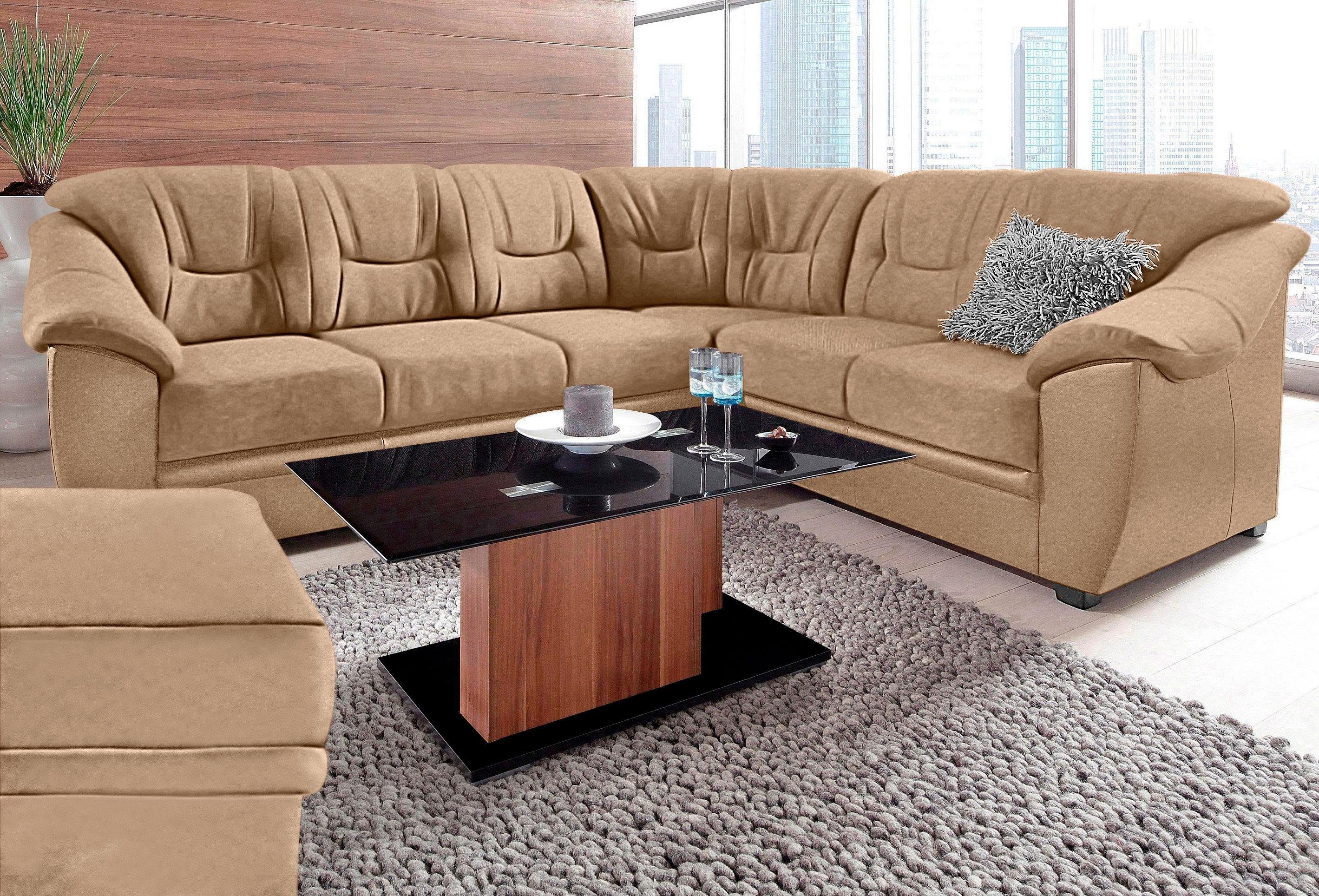 sit&more Ecksofa Savona L-Form, B. 262 cm, Komfortsitz, Eckcouch mit Stoff- & Lederwahl, optional Schlaffunktion, Liegefl. 120x195 cm