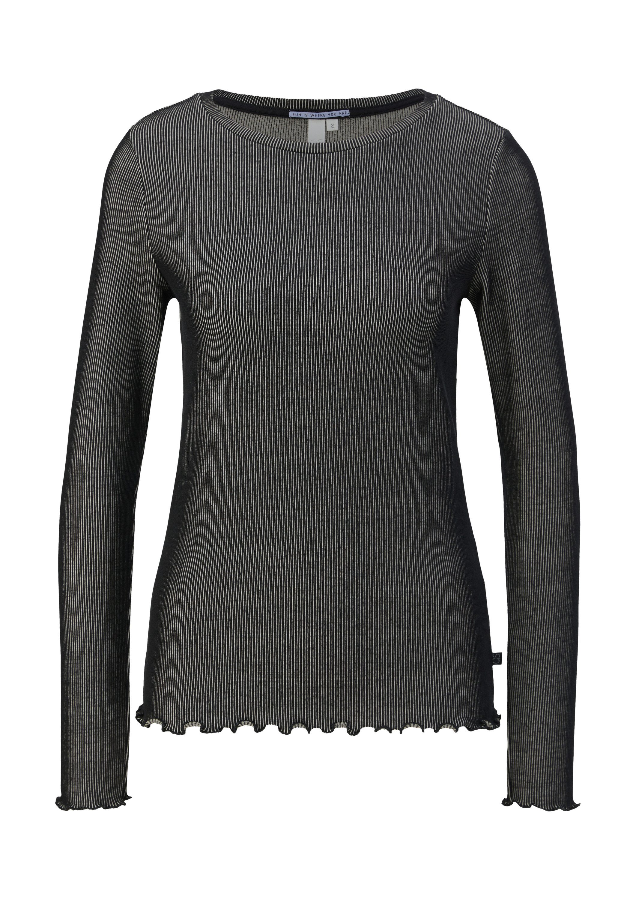 QS Langarmshirt T-Shirt Longsleeve mit Rippstruktur günstig online kaufen