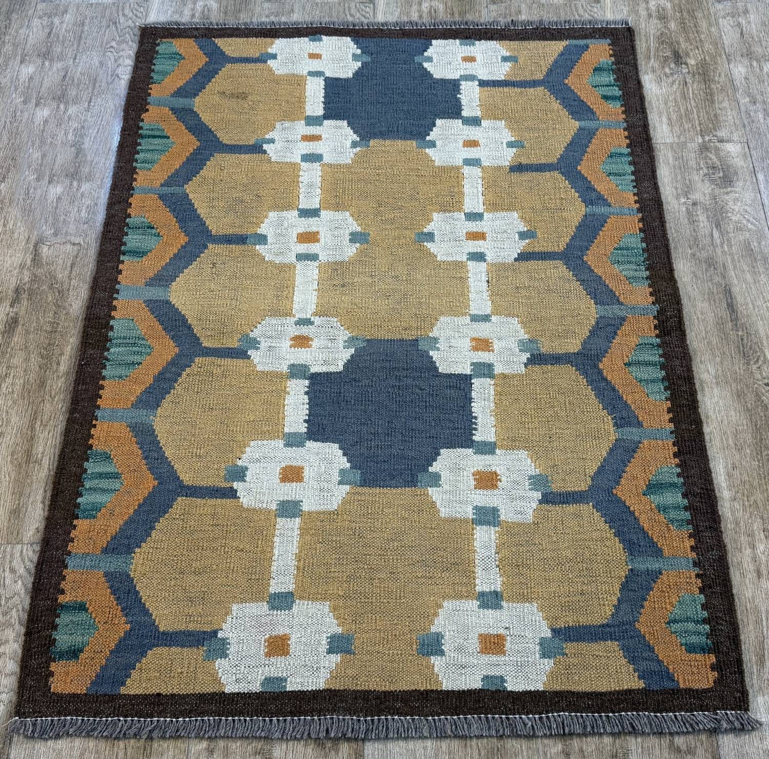 Rug Studios Teppich KELIM ORIGINAL HANDGEARBEITET, Rechteckig, Höhe: 5 mm, Handgefertigt, 84 x 113 cm, Multi