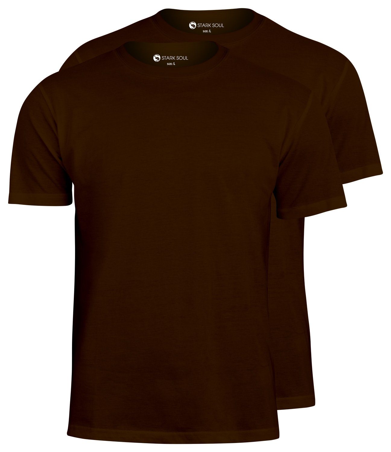 T-Shirt, Braun 2er Soul® Pack Baumwolle Stark T-Shirt