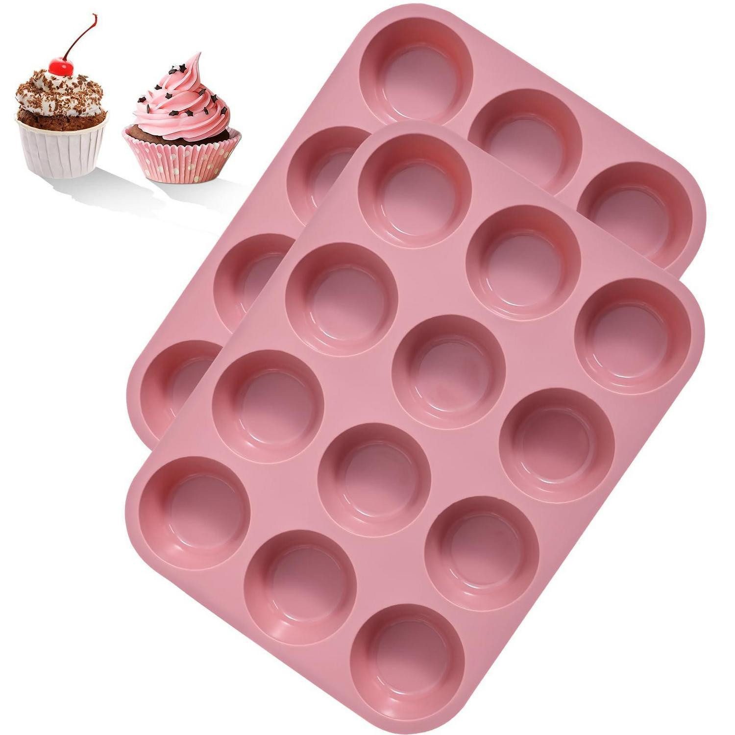 LuxusKollektion Muffinform Muffinform Silikon 2 Stk Rosa 12er