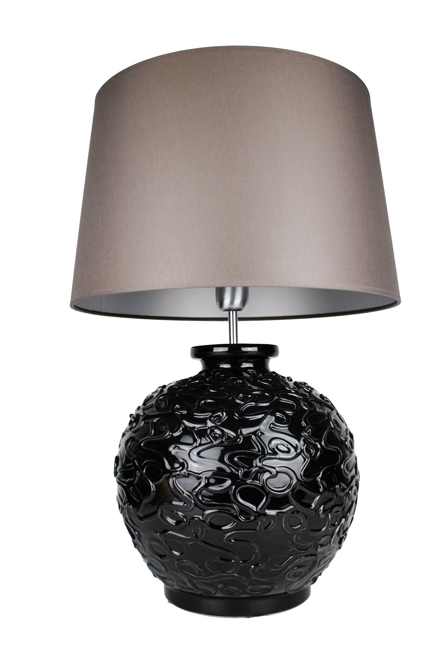 Signature Tischlampe in rot Leuchtmittel, Collection Tischleuchte Home Italien Lampenschirm schwarz, Keramik ohne warmweiß, handgefertigt mit
