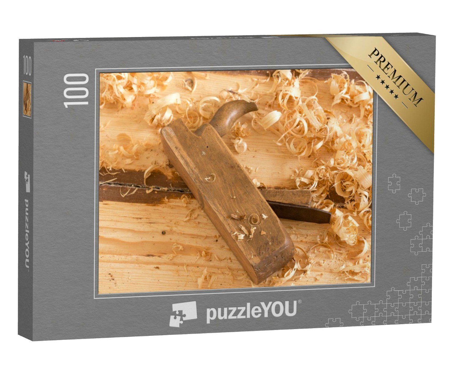 puzzleYOU Puzzle Alter Holzhandhobel für die Holzbearbeitung, 100 Puzzleteile, puzzleYOU-Kollektionen Handwerk