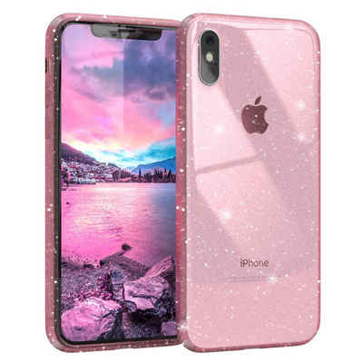EAZY CASE Handyhülle Glitter Case für Apple iPhone XS Max 6,5 Zoll, Phone Case Silikonhülle kratzfest Girly Slimcover Handy Tasche Pink