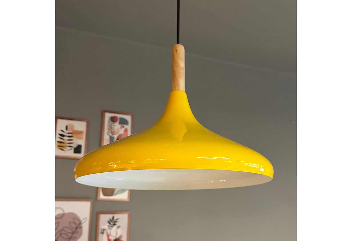 Bamyum Pendelleuchte Bamyum Pendelleuchte I Champion I Ø35 cm Holz-Metall E27 Moderne Lampe, ohne Leuchtmittel