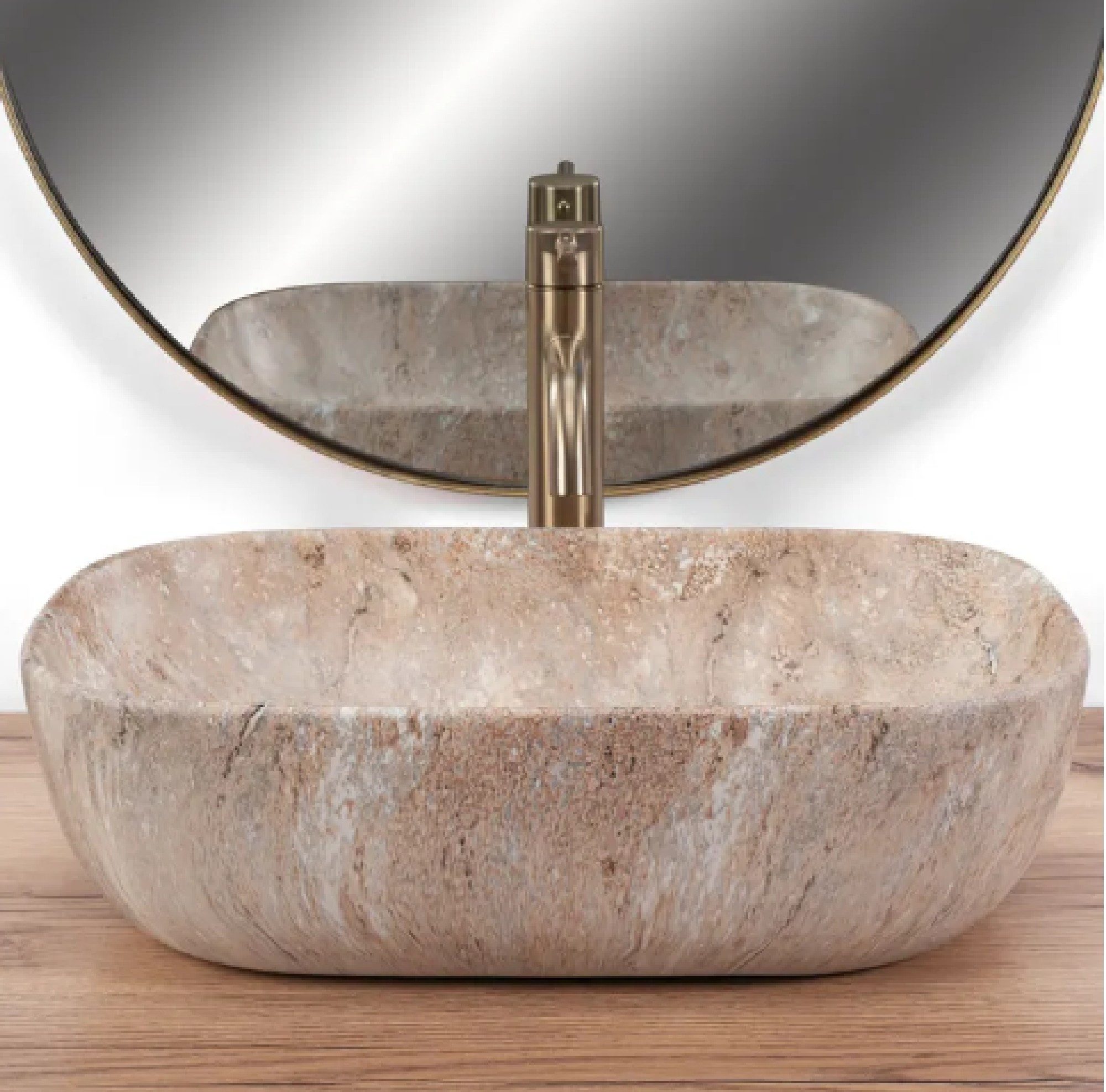 GTM Design Aufsatzwaschbecken BELINDA Modern Waschbeckenm Oval günstig online kaufen