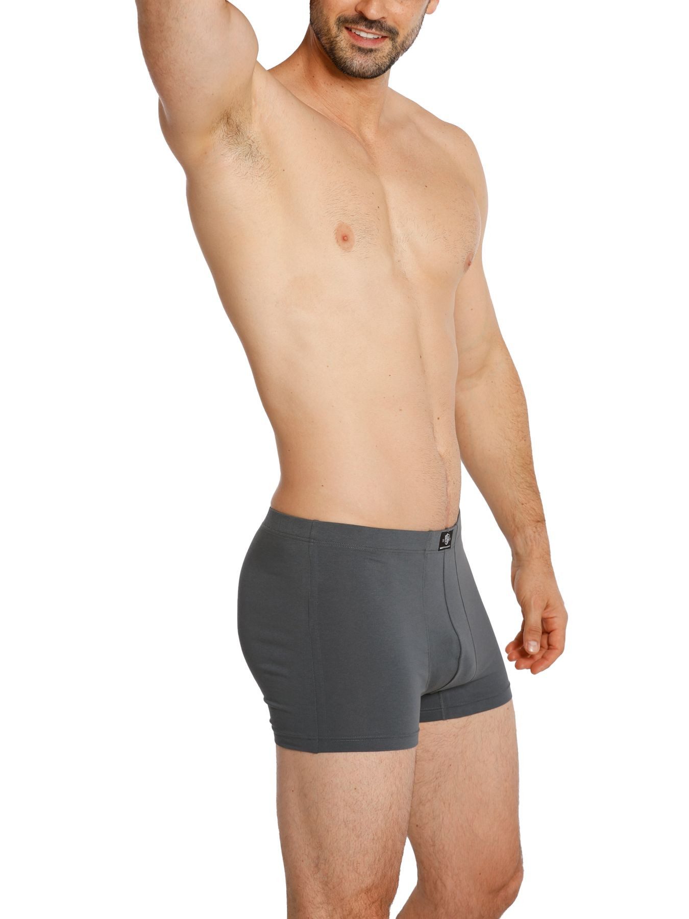 HAASIS Bodywear 1919 Retro Pants Herren Pants 77552413-schwarz/grau (Packung, 5-St., 5er Pack) Passgenaue Pants, Gummibund, ohne Einsatz