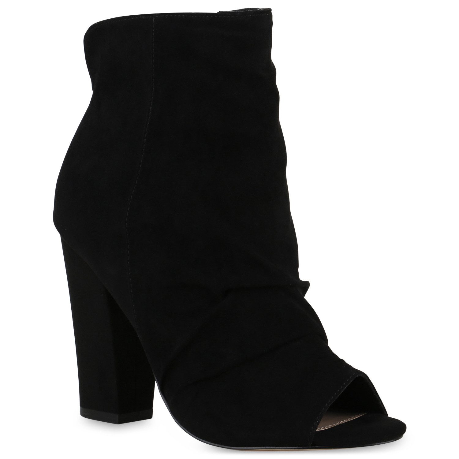 VAN HILL 21367836 NH 77065 Damen Stiefeletten Black 36 Stiefelette Damen Peeptoes Stiefeletten Blockabsatz Basic Absatz-