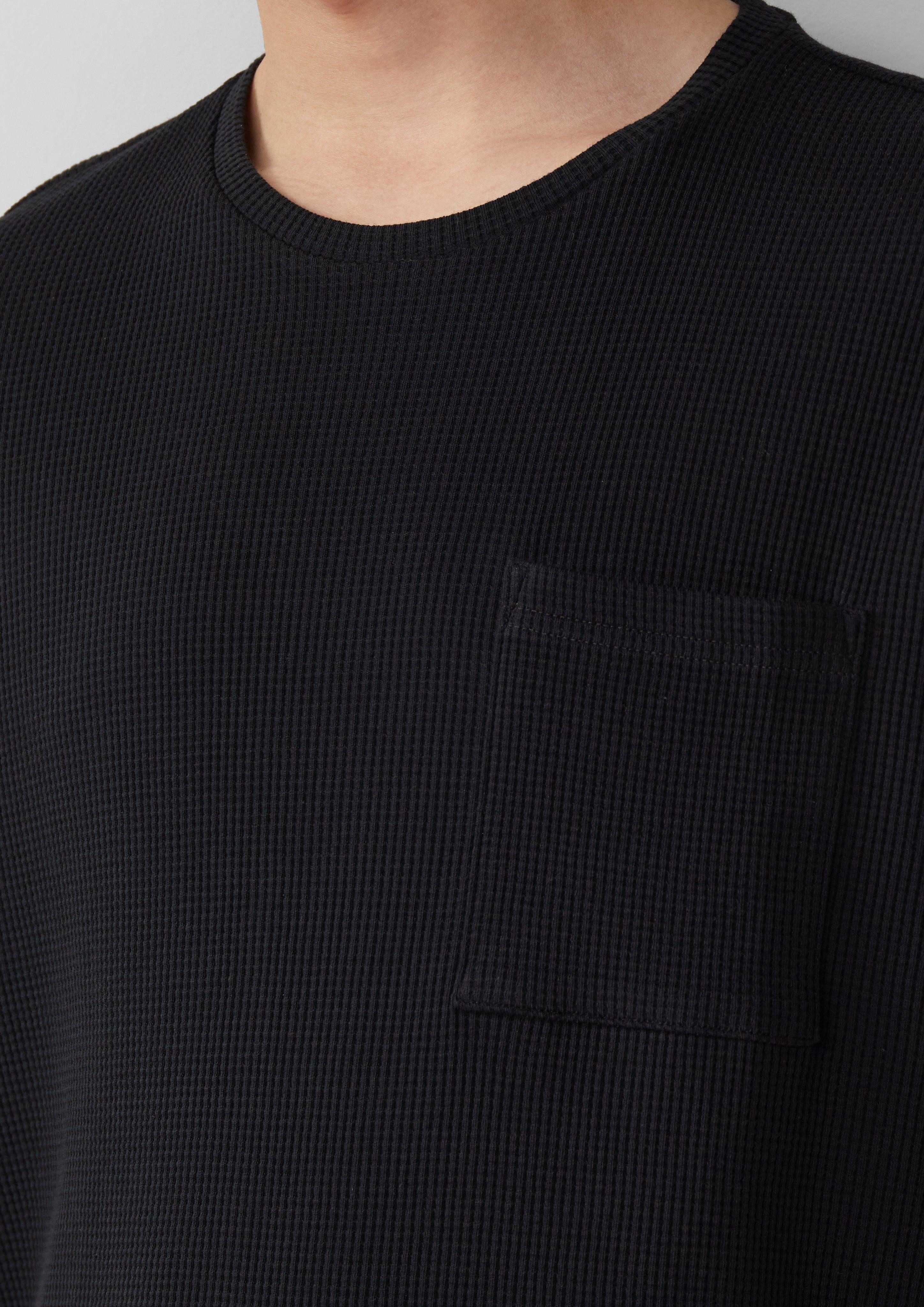 QS Kurzarmshirt T-Shirt aus Waffelpiqué mit günstig online kaufen