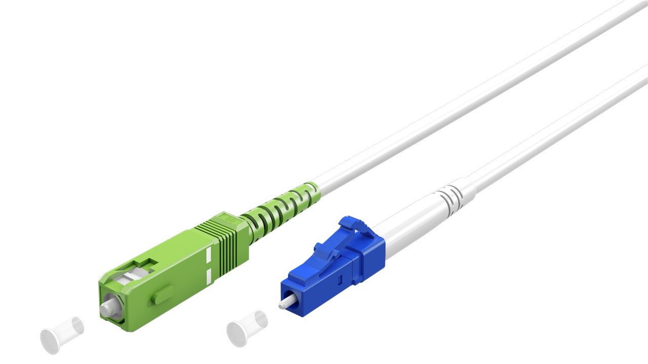 Goobay Glasfaserkabel (FTTH) Singlemode (OS2) White weiß (Simplex) 5 m Lichtw Netzwerkkabel